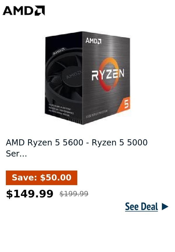 AMD Ryzen 5 5600 - Ryzen 5 5000 Ser...