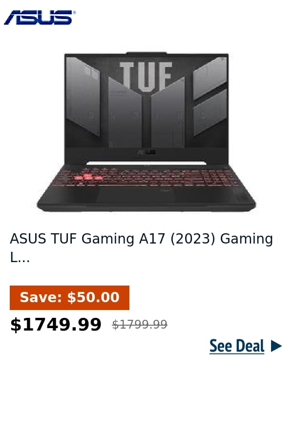 ASUS TUF Gaming A17 (2023) Gaming L...