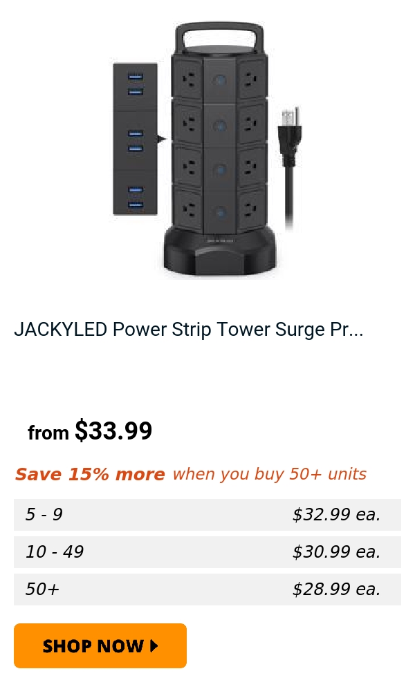 JACKYLED Power Strip Tower Surge Pr...