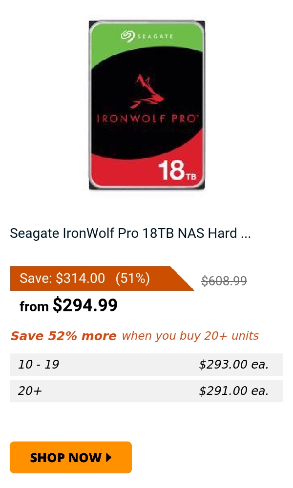 Seagate IronWolf Pro 18TB NAS Hard ...