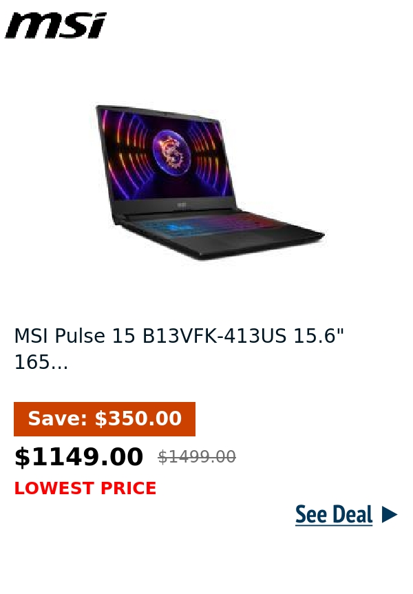 MSI Pulse 15 B13VFK-413US 15.6