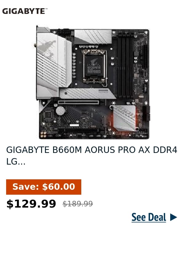 GIGABYTE B660M AORUS PRO AX DDR4 LG...