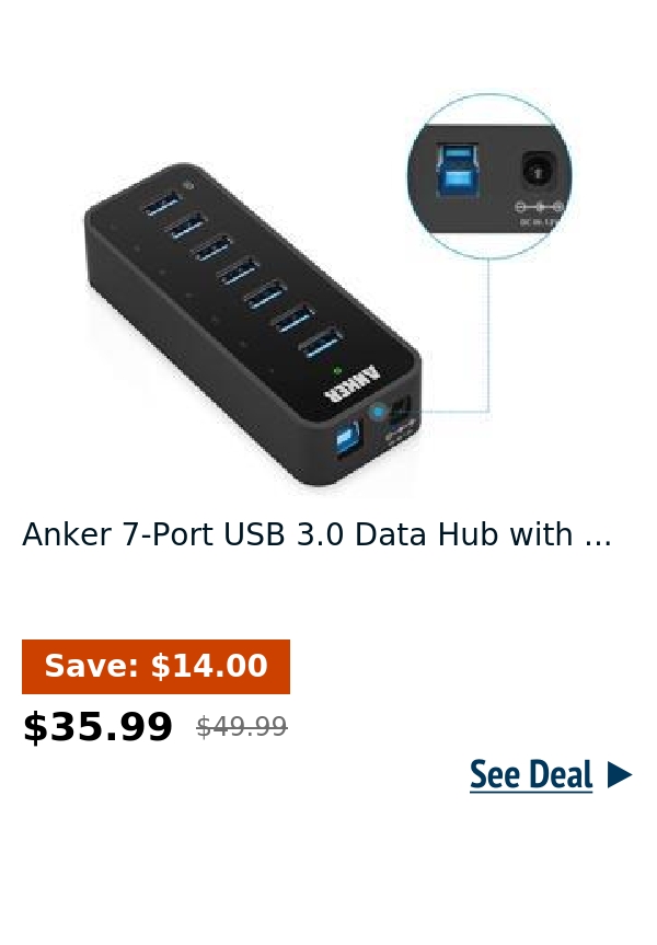 Anker 7-Port USB 3.0 Data Hub with ...