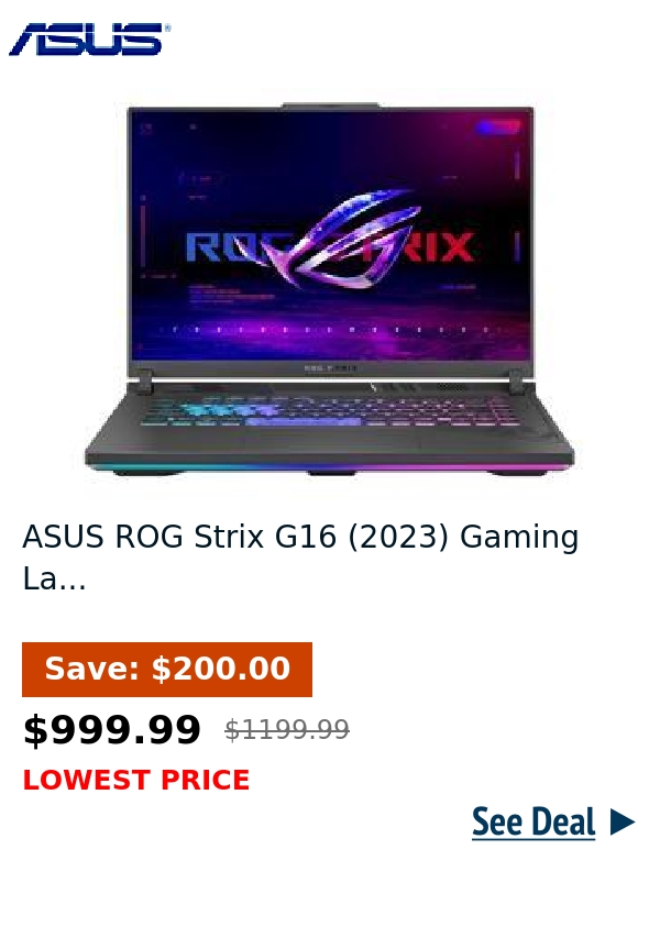 ASUS ROG Strix G16 (2023) Gaming La...