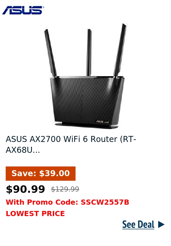 ASUS AX2700 WiFi 6 Router (RT-AX68U...