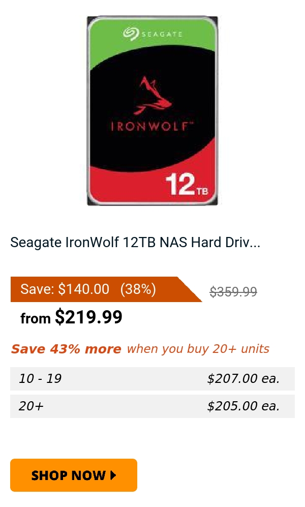 Seagate IronWolf 12TB NAS Hard Driv...