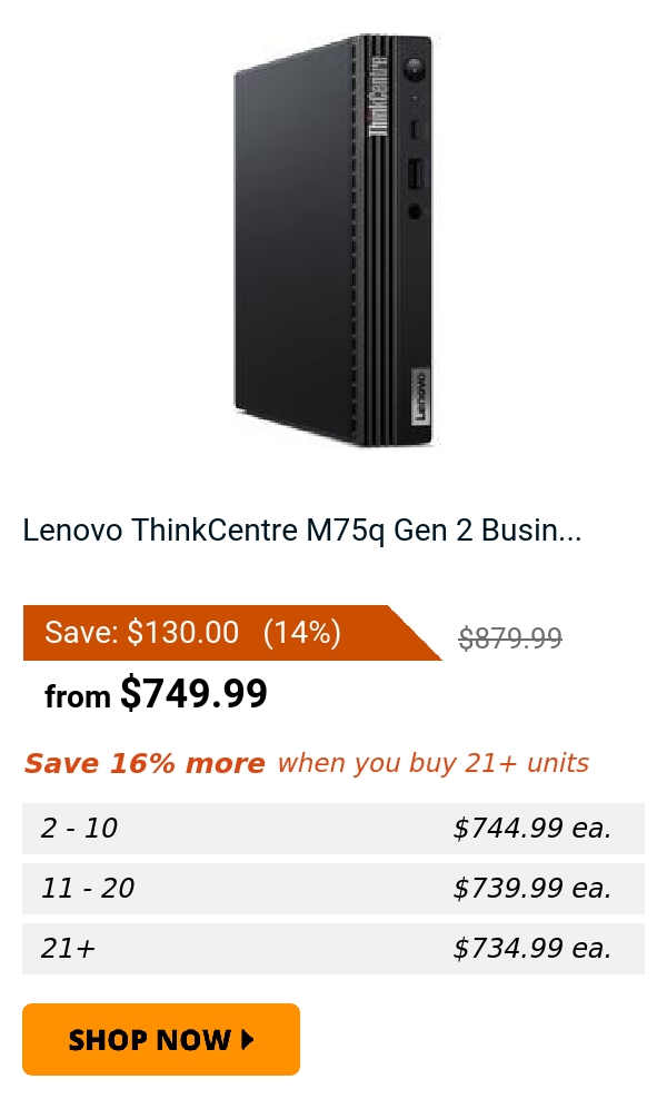 Lenovo ThinkCentre M75q Gen 2 Busin...