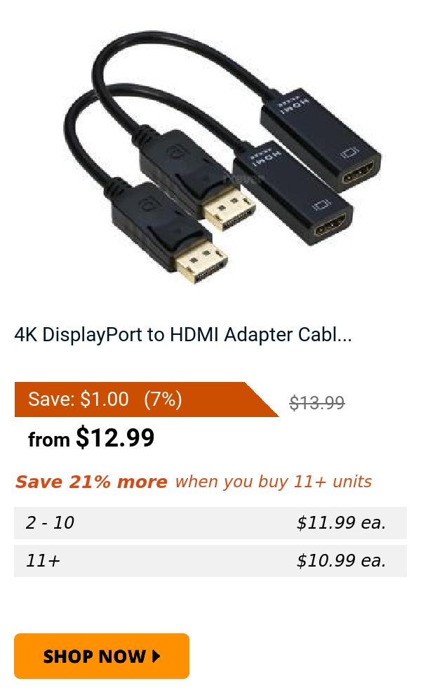 4K DisplayPort to HDMI Adapter Cabl...