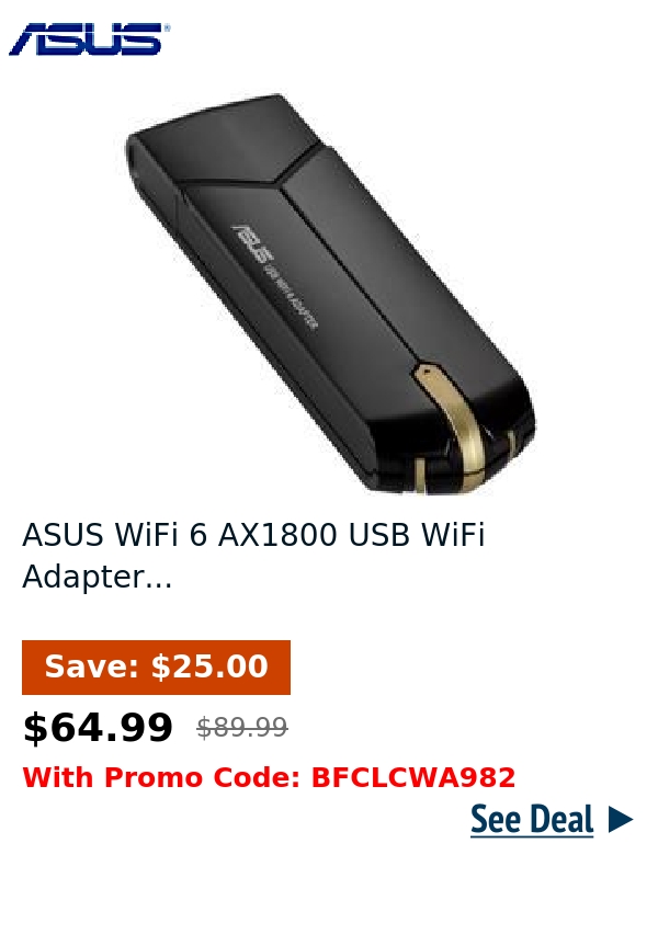 ASUS WiFi 6 AX1800 USB WiFi Adapter...