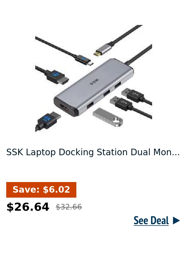 SSK Laptop Docking Station Dual Mon...