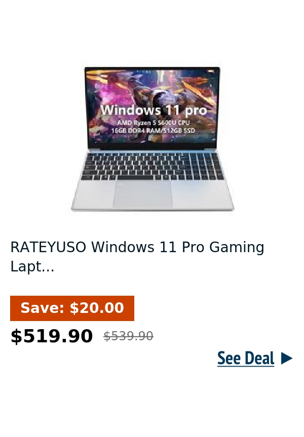 RATEYUSO Windows 11 Pro Gaming Lapt...