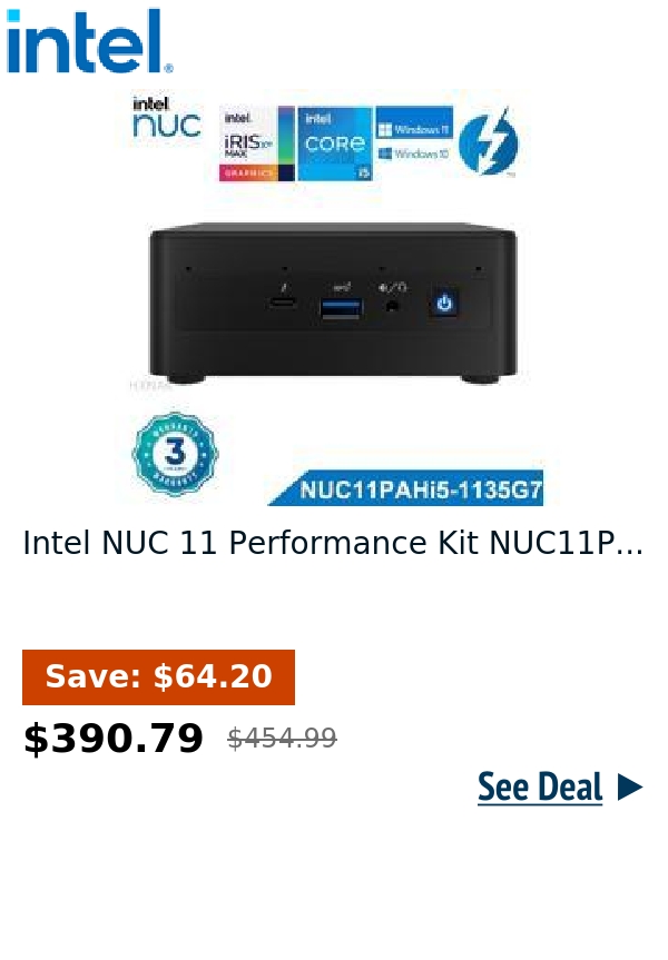 Intel NUC 11 Performance Kit NUC11P...