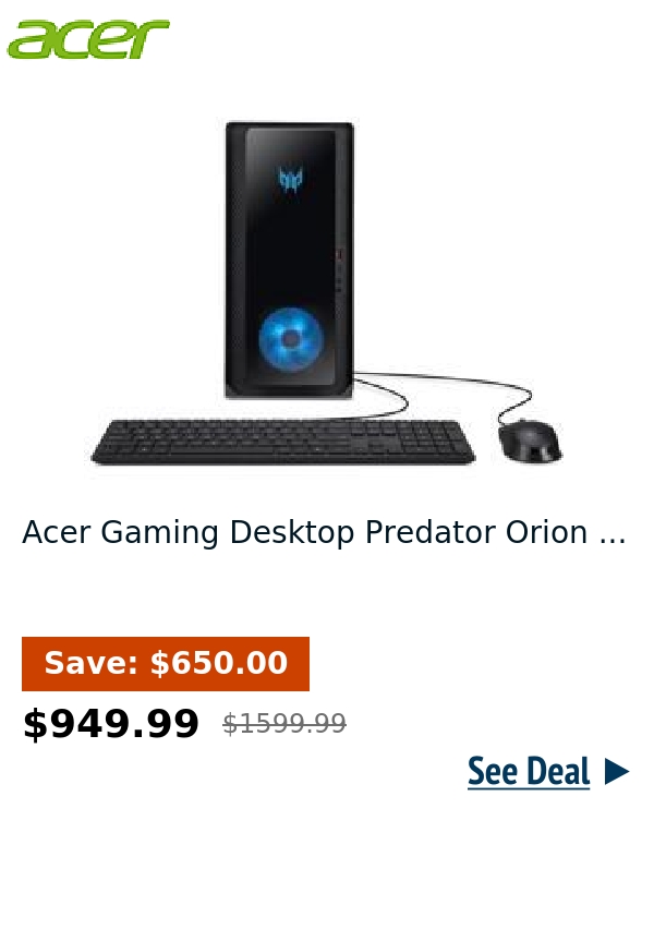 Acer Gaming Desktop Predator Orion ...