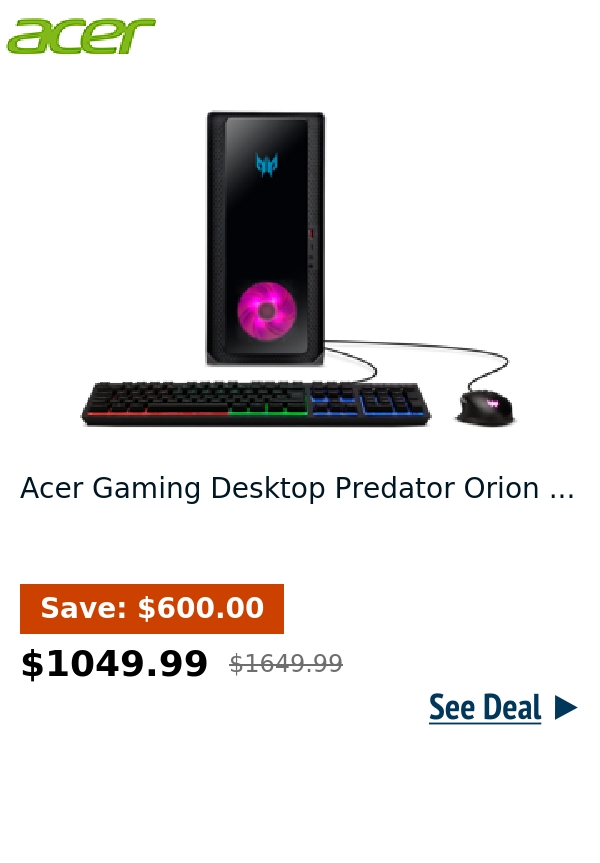 Acer Gaming Desktop Predator Orion ...