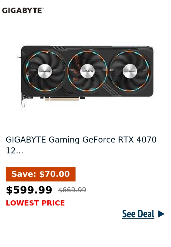 GIGABYTE Gaming GeForce RTX 4070 12...