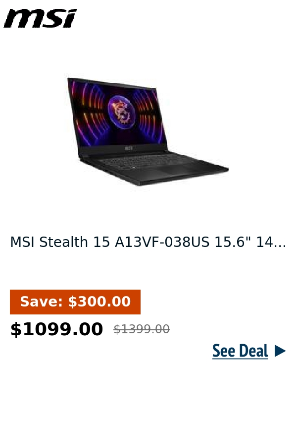 MSI Stealth 15 A13VF-038US 15.6