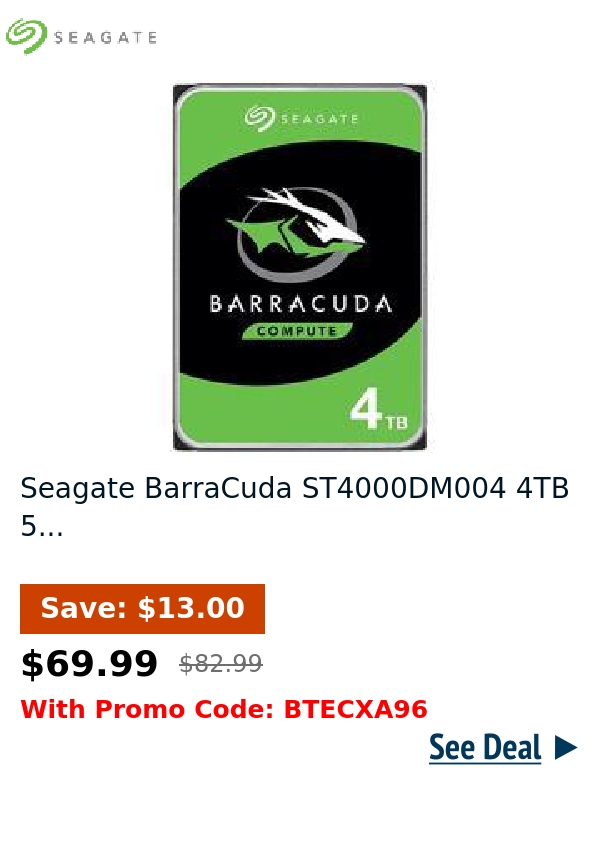 Seagate BarraCuda ST4000DM004 4TB 5...