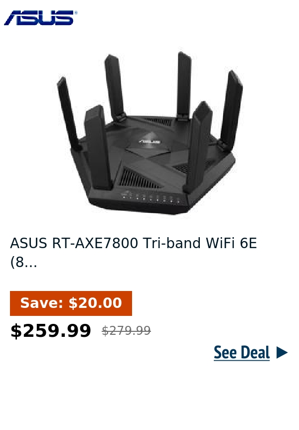 ASUS RT-AXE7800 Tri-band WiFi 6E (8...