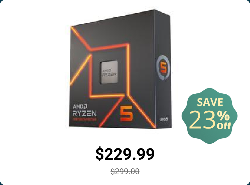 AMD Ryzen 5 7600X - 6-Core 4.7 GHz - Socket AM5 - 105W Desktop Pr...