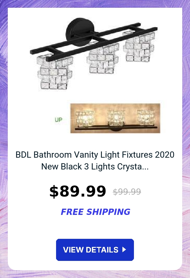 BDL Bathroom Vanity Light Fixtures 2020 New Black 3 Lights Crysta...