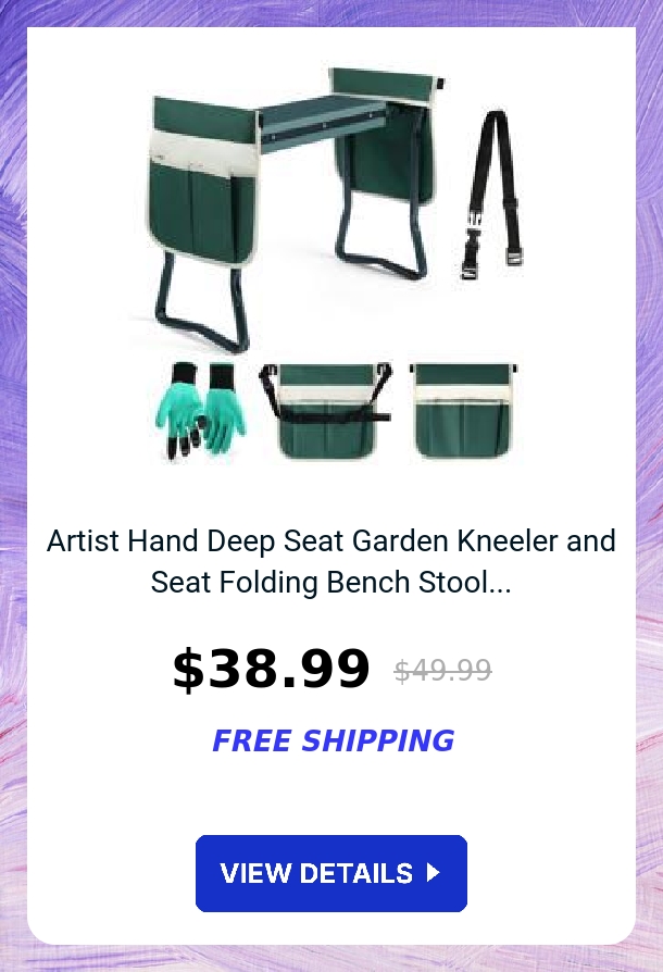 Artist Hand Deep Seat Garden Kneeler and Seat Folding Bench Stool...