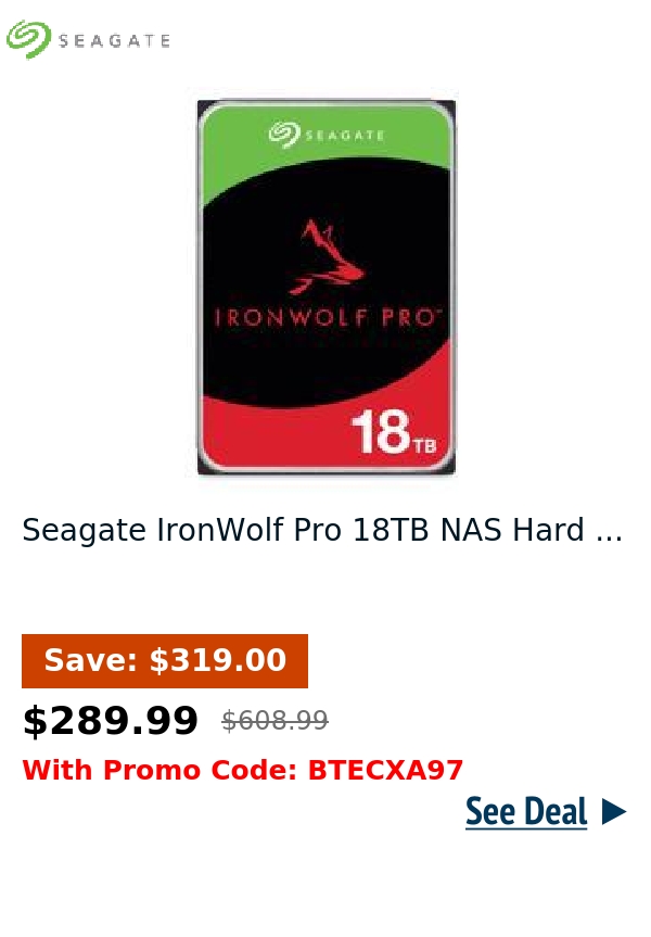 Seagate IronWolf Pro 18TB NAS Hard ...