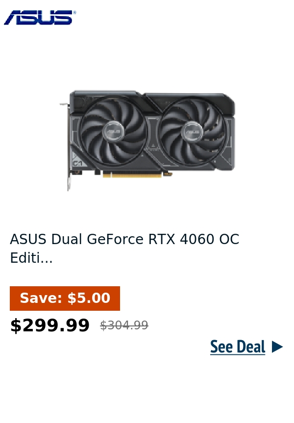 ASUS Dual GeForce RTX 4060 OC Editi...