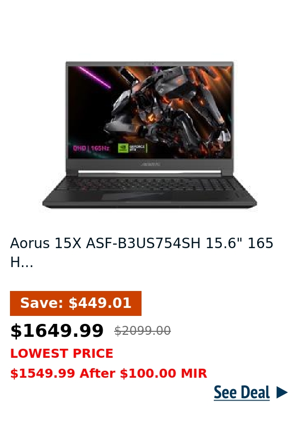 Aorus 15X ASF-B3US754SH 15.6