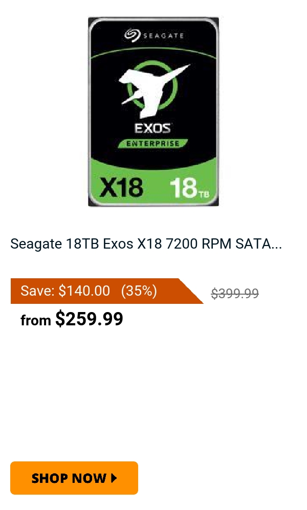 Seagate 18TB Exos X18 7200 RPM SATA...