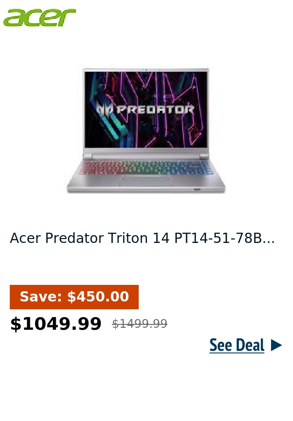 Acer Predator Triton 14 PT14-51-78B...