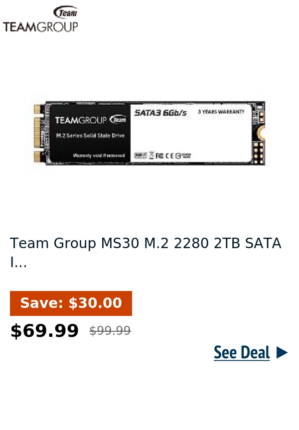 Team Group MS30 M.2 2280 2TB SATA I...