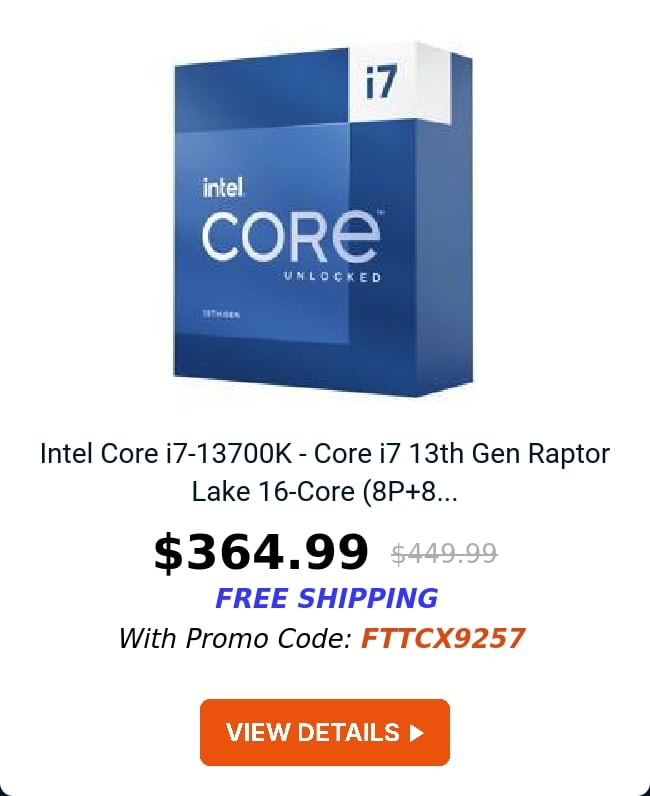 Intel Core i7-13700K - Core i7 13th Gen Raptor Lake 16-Core (8P+8...