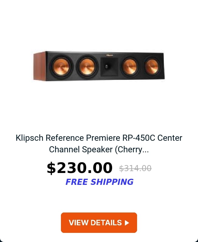 Klipsch Reference Premiere RP-450C Center Channel Speaker (Cherry...
