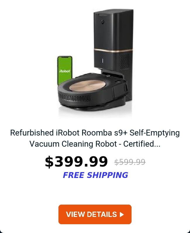 Refurbished iRobot Roomba s9+ Self-Emptying Vacuum Cleaning Robot - Certified...