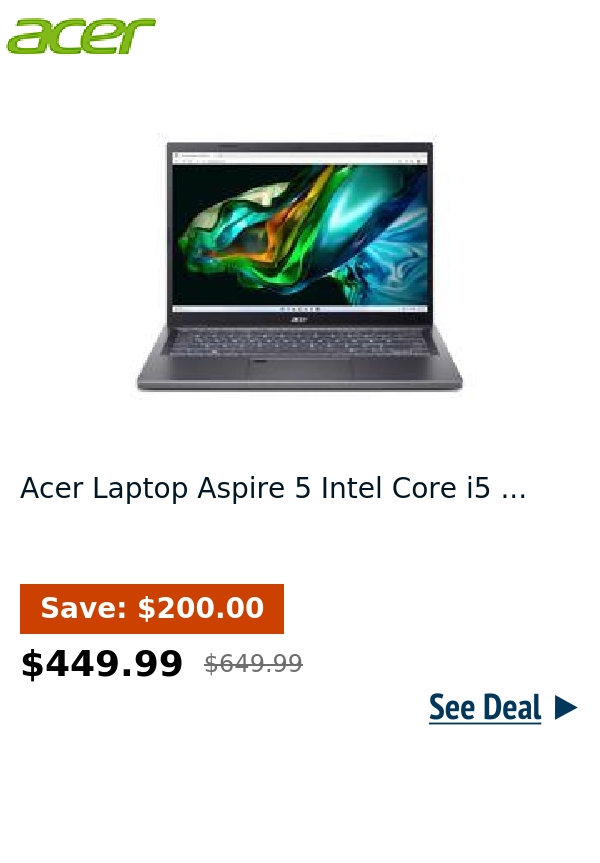 Acer Laptop Aspire 5 Intel Core i5 ...