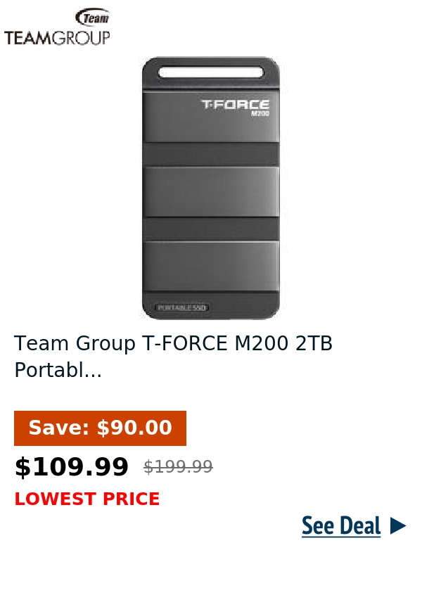 Team Group T-FORCE M200 2TB Portabl...