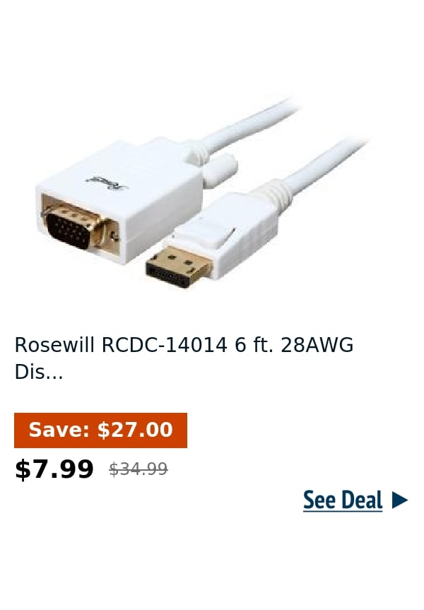 Rosewill RCDC-14014 6 ft. 28AWG Dis...