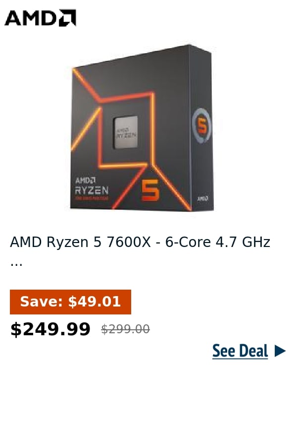 AMD Ryzen 5 7600X - 6-Core 4.7 GHz ...