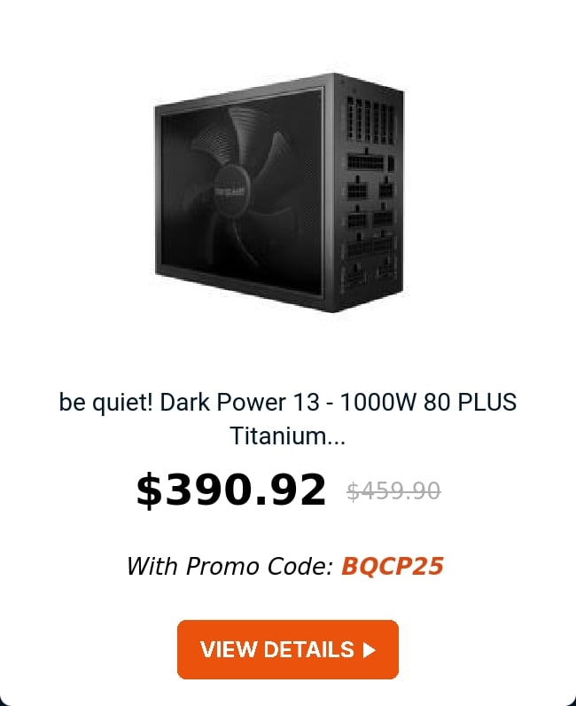 be quiet! Dark Power 13 - 1000W 80 PLUS Titanium...