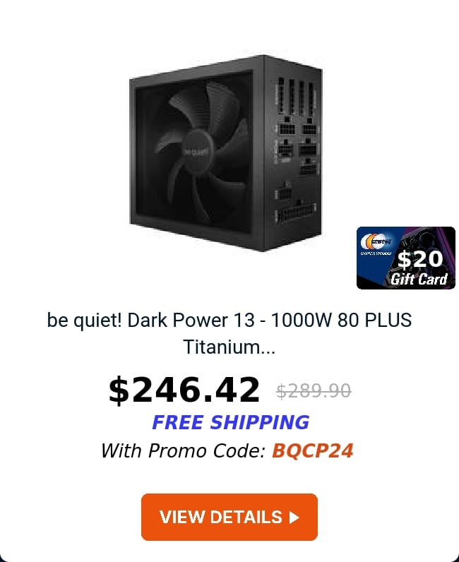 be quiet! Dark Power 13 - 1000W 80 PLUS Titanium...