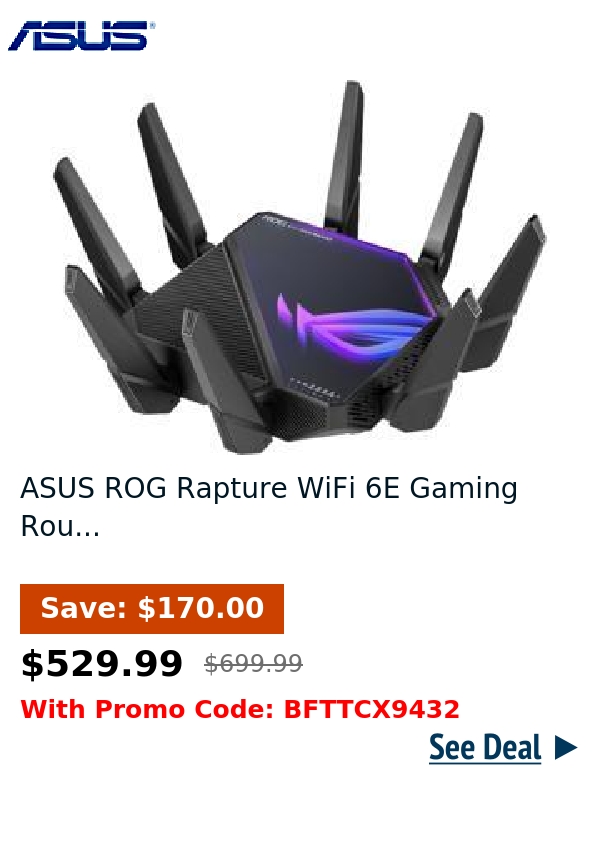 ASUS ROG Rapture WiFi 6E Gaming Rou...