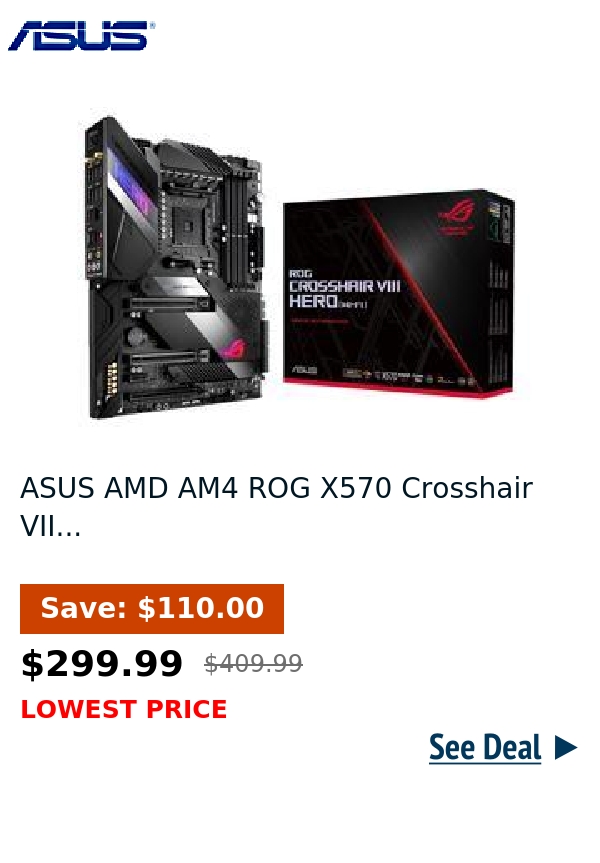 ASUS AMD AM4 ROG X570 Crosshair VII...