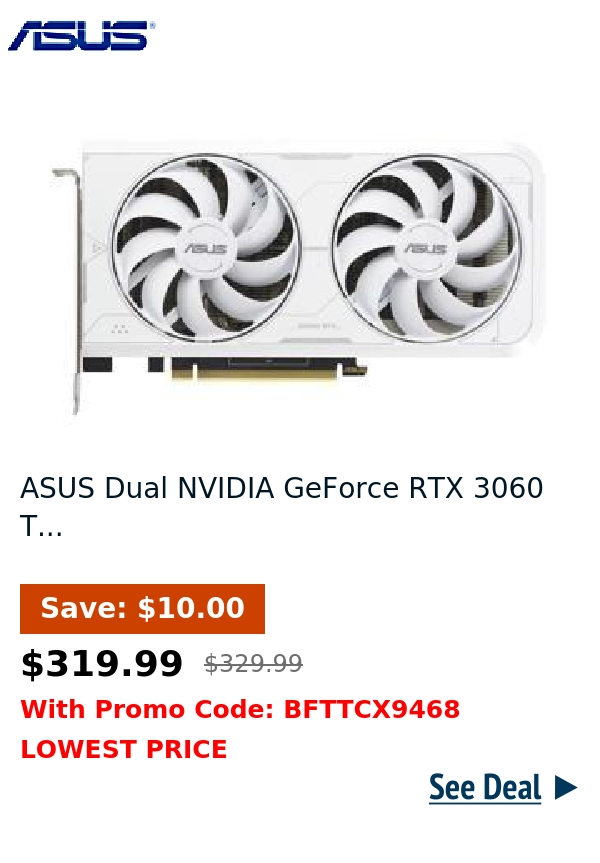 ASUS Dual NVIDIA GeForce RTX 3060 T...