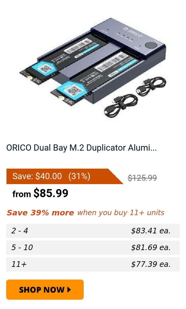 ORICO Dual Bay M.2 Duplicator Alumi...