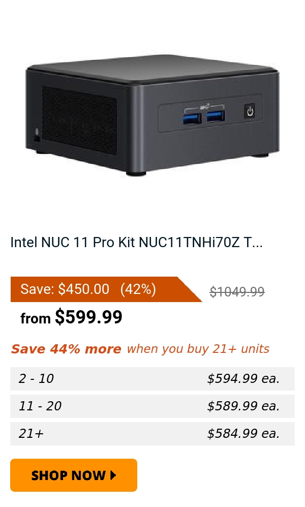 Intel NUC 11 Pro Kit NUC11TNHi70Z T...