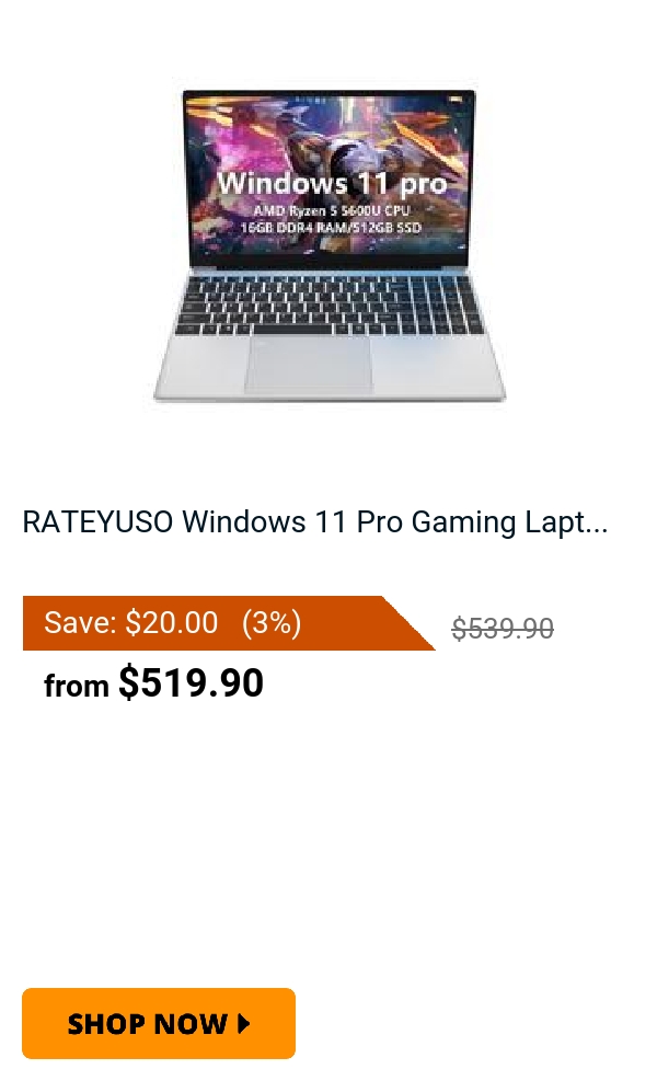 RATEYUSO Windows 11 Pro Gaming Lapt...