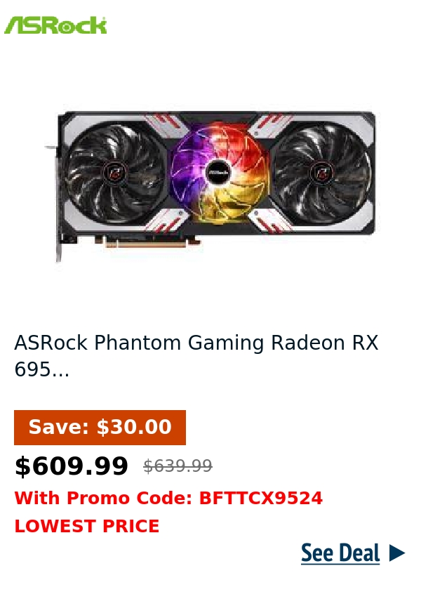 ASRock Phantom Gaming Radeon RX 695...