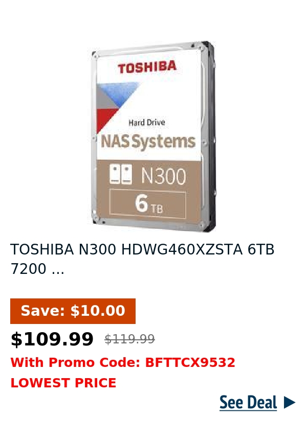 TOSHIBA N300 HDWG460XZSTA 6TB 7200 ...