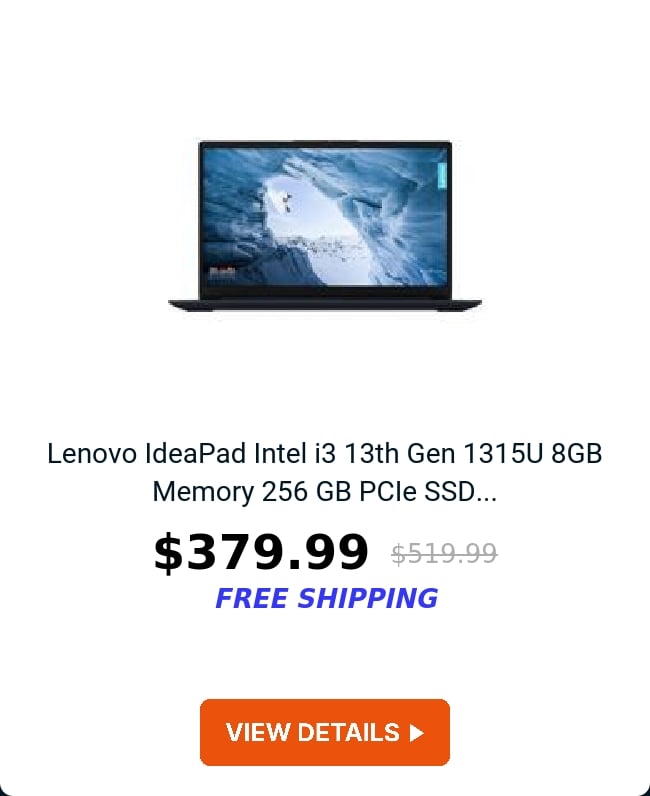 Lenovo IdeaPad Intel i3 13th Gen 1315U 8GB Memory 256 GB PCIe SSD...