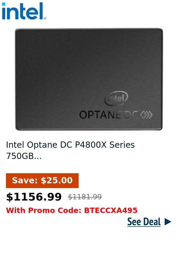 Intel Optane DC P4800X Series 750GB...